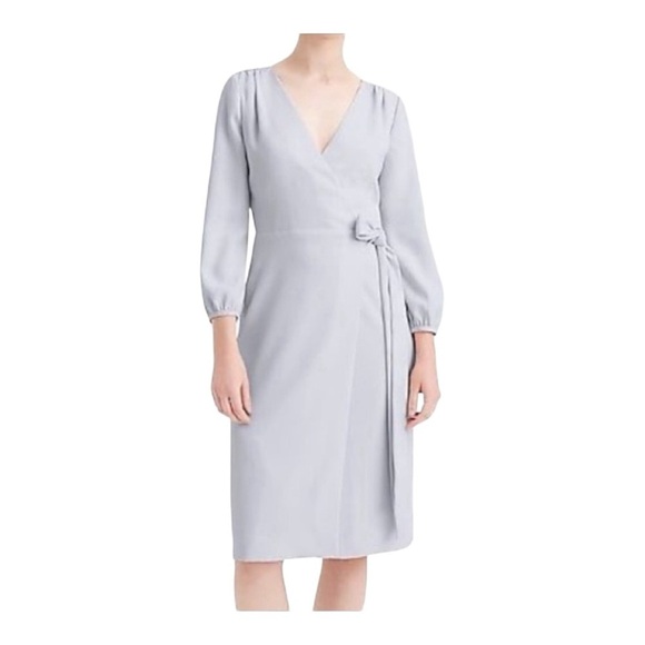 + J. Crew 365 Crepe Wrap Dress Light Blue NWT Size 10T PA1 - Picture 1 of 6